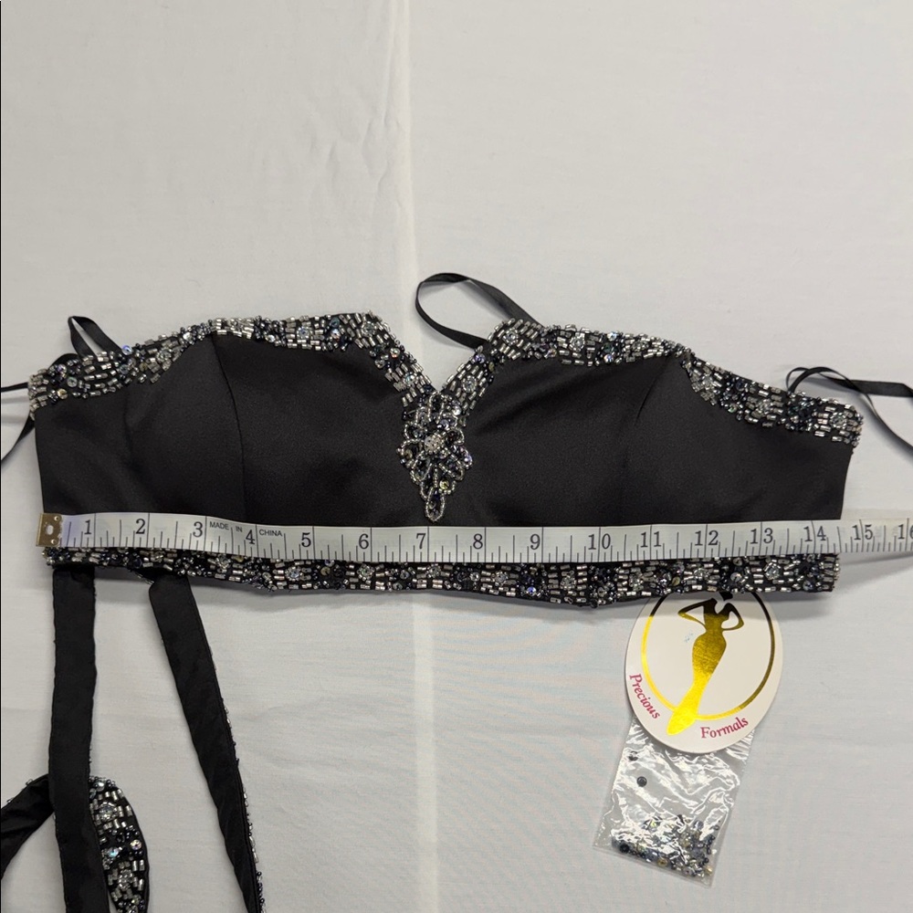 Precious Formals Black and Silver Prom Dress - Picture 12 of 12